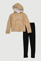 Girls Royalty Hoodie and Seamless Leggings, Multi, Size 7-8
