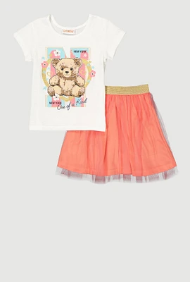 Little Girls One Of A Kind Graphic Tee and Tutu Skirt, Multi, Size 4