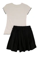 Girls Im Gorgeous And I Know It Tee and Pleated Skirt, Black, Size 14-16