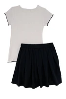Girls Im Not Perfect Im Awesome Tee and Pleated Skirt, Black, Size 10-12