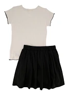 Girls Its True I Always Look This Good Tee and Pleated Skirt, Black, Size 14-16