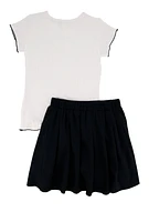 Girls Its True I Always Look This Good Tee and Pleated Skirt, Black, Size 14-16