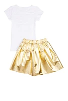 Girls If You Can Dream It You Can Do It Tee and Pleated Skirt, Multi, Size 14-16