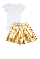 Girls If You Can Dream It You Can Do It Tee and Pleated Skirt, Multi, Size 7-8
