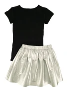 Girls Faith Over Fear Tee and Pleated Skirt, 14-16