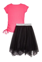 Girls Believe In Your Dreams Tee with Tutu Skirt, Pink, Size 14-16