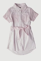 Little Girls Color Block Stripe Shirt Dress, 4
