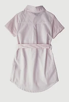 Little Girls Color Block Stripe Shirt Dress, 4