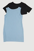 Little Girls Queen Vibe Tank Dress with Short Sleeve Shrug,