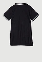 Little Girls Love Graphic Print Polo Dress,