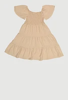 Girls Smocked Tiered Dress,