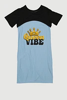 Girls Queen Vibe Tank Dress with Short Sleeve Shrug, 10-12