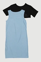 Girls Queen Vibe Tank Dress with Short Sleeve Shrug, 10-12