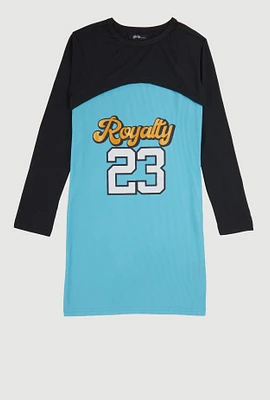 Girls Royalty 23 Tank Dress with Shrug, Blue, Size 14-16