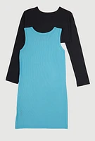 Girls Royalty 23 Tank Dress with Shrug, Blue, Size 14-16