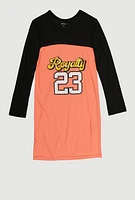 Girls Royalty 23 Tank Dress with Shrug, Orange, Size 7-8