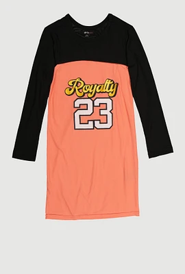 Girls Royalty 23 Tank Dress with Shrug, Orange, Size 10-12