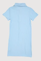Girls Rib Knit Dreamer Patch Graphic Dress,