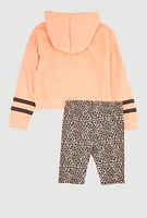Girls This Aint Texas Graphic Hoodie and Shorts, Orange, Size 7-8
