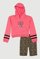 Girls This Aint Texas Graphic Hoodie and Shorts, Pink, Size 14-16
