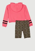 Girls This Aint Texas Graphic Hoodie and Shorts, Pink, Size 14-16
