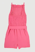 Little Girls Sleeveless Smocked Romper,