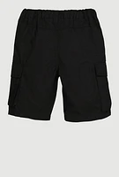 Little Girls Cargo Pocket Bermuda Shorts, Black, Size 6X