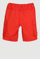 Little Girls Cargo Pocket Bermuda Shorts, Red, Size 6