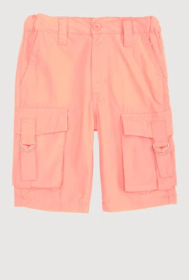 Little Girls Cargo Pocket Bermuda Shorts, Pink, Size 5
