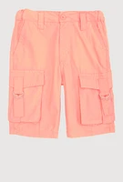 Little Girls Cargo Pocket Bermuda Shorts, Pink, Size 5