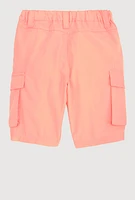 Little Girls Cargo Pocket Bermuda Shorts, Pink, Size 5