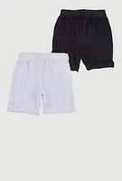 Little Girls Solid Shorts 2 Pack, Multi, Size 5-6