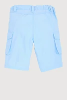Girls Cargo Bermuda Shorts, Blue, Size 7-8