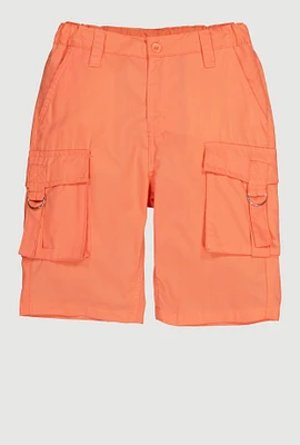 Girls Cargo Bermuda Shorts, Orange, Size 12