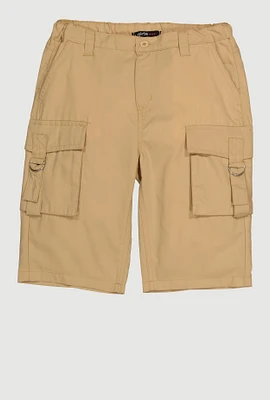 Girls Cargo Bermuda Shorts, Khaki, Size 7-8