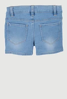 Girls Rhinestone Butterfly Denim Shorts, Blue, Size 14
