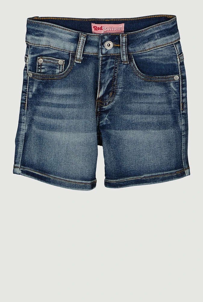 Girls Whiskered Bermuda Shorts, Blue, Size 7