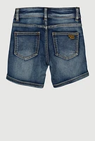 Girls Whiskered Bermuda Shorts, Blue, Size 7