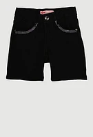 Girls Rhinestone Trim Hyperstretch Shorts,