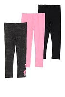 Little Girls No Limits Leggings 3 Pack, Pink, Size 6X