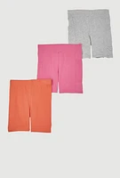 Little Girls Comfortable Bike Shorts 3 Pack, Multi, Size 6X