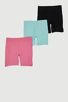 Little Girls Biker Shorts 3 Pack, Multi, Size 5-6