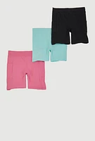 Little Girls Biker Shorts 3 Pack, Multi, Size 5-6