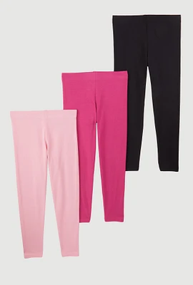 Little Girls Leggings Set of 3, Multi, Size 4
