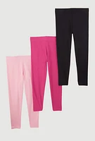 Little Girls Leggings Set of 3, Multi, Size 4