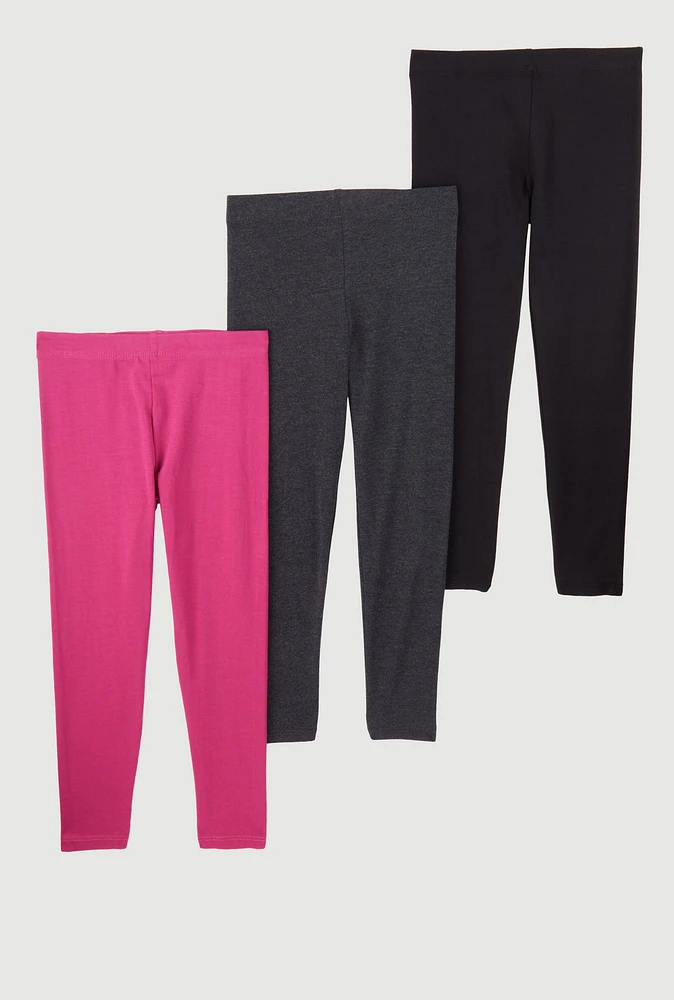Little Girls Assorted Leggings 3 Pack, Multi, Size 6X