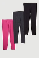 Little Girls Assorted Leggings 3 Pack, Multi, Size 4