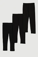 Little Girls Ribbed Knit Leggings Set of 3,