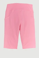Girls Side Pocket Biker Shorts, Pink, Size 14-16