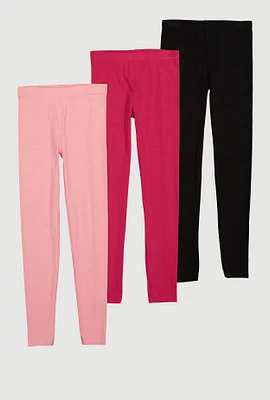 Girls Leggings Set of 3, Multi, Size 14-16